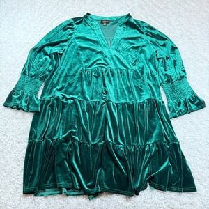 SugarLips Dress Women's Medium Green Velvet Mini Christmas Holiday Party
